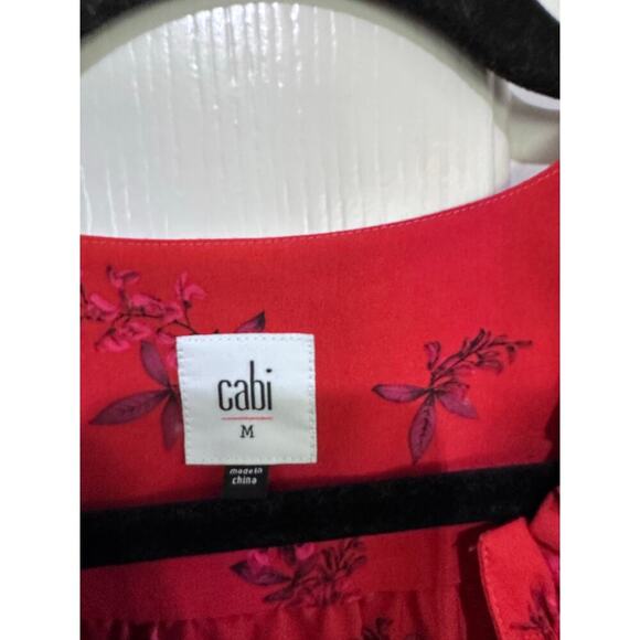 CAbi #5222 Women's Red Floral Print Fierce Spring Sleeveless Blouse Top Size M - Picture 5 of 6